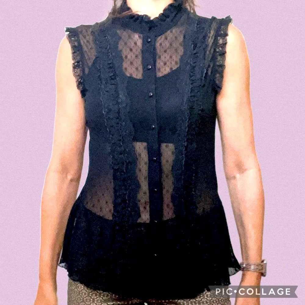 Lace Ruffled Top by INC - Picture 2 of 6
